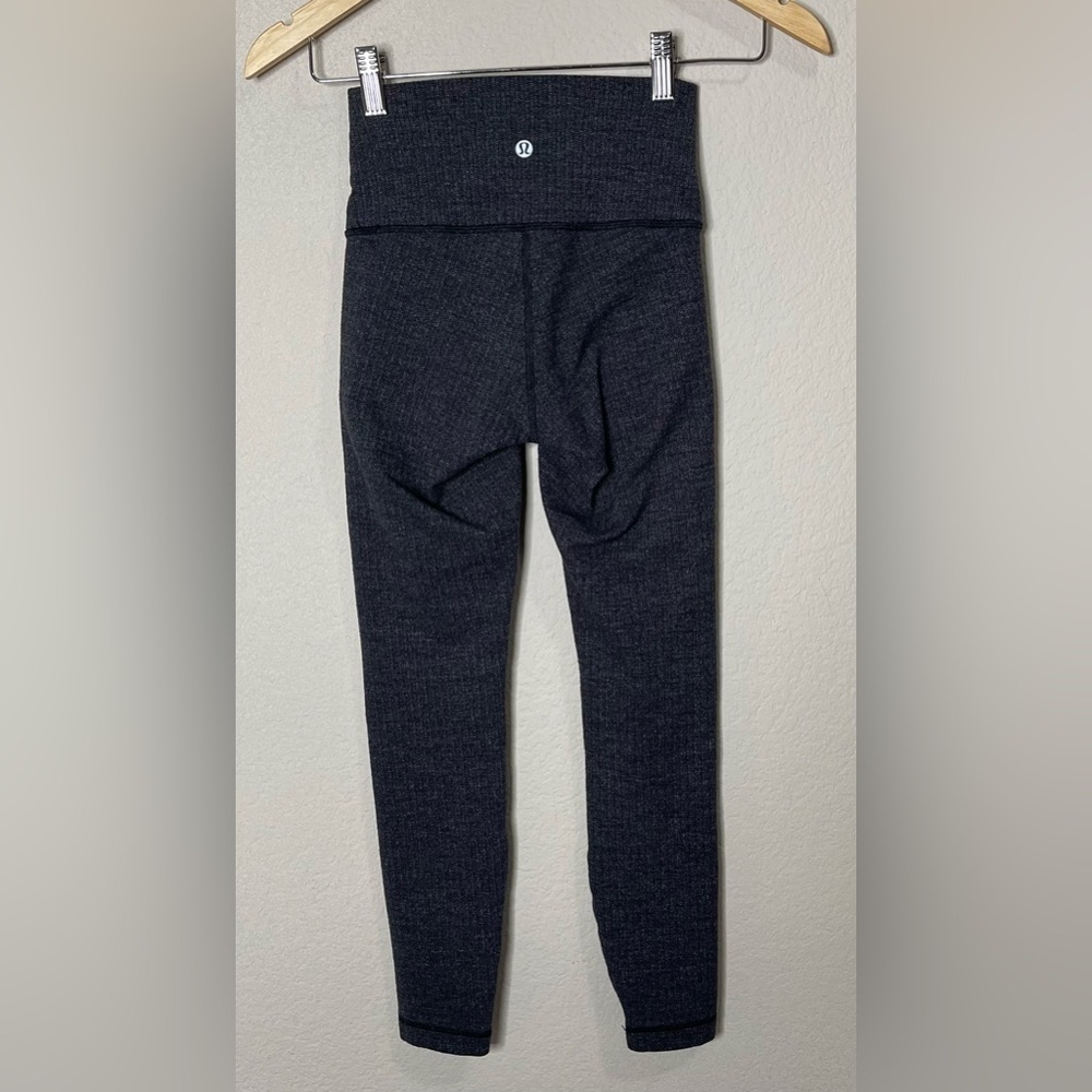 Lululemon Wunder Under 25" Variegated Knit Brushed Luon Black Heathered Gray - Picture 5 of 7
